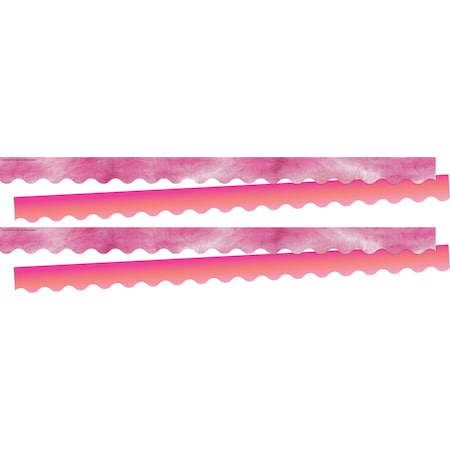 Barker Creek Tie-Dye & Ombr Pink Double-Sided Scalloped Border, 26/set 4332